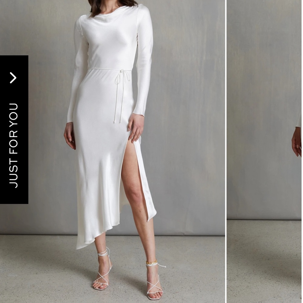 Ivory Satin Maxi Dress